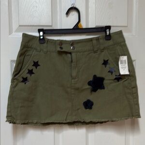 Hot Topic Green Cargo Mini Skirt